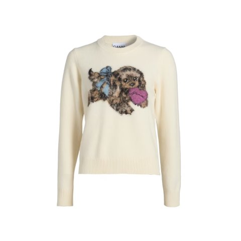 Ganni Puppy Love Crewneck Sweatshirt