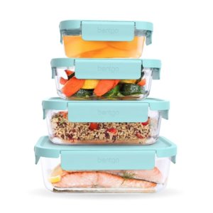Bentgo Glass Food Storage Set 8-Piece Soft Aqua