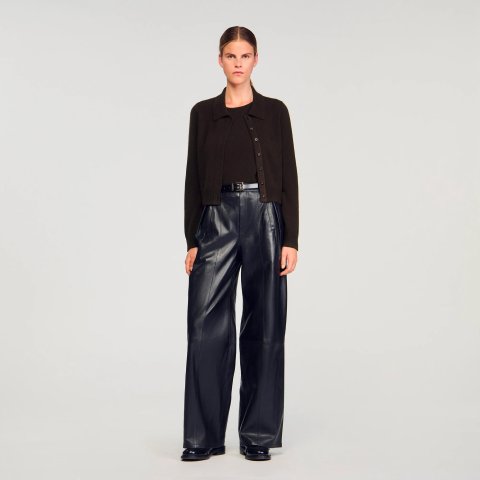 Sandro Shirt-Collar Cardigan Sweater