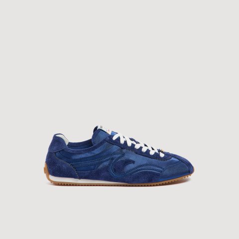 Sandro Paris Light Wave Women's Mixed Material Sneakers Blue