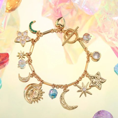 Selenichast Gold Moon Star Bracelet for Women