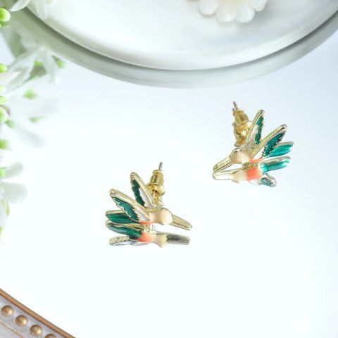 Selenichast Hummingbird Enamel Stud Earrings