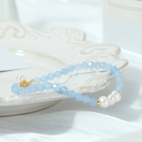 Selenichast Blue Freshwater Pearl Bracelet