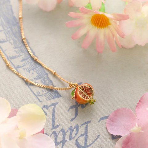 Selenichast Pomegranate Pendant Necklace for Women