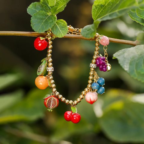 Selenichast Enamel Fruit Beads Bracelet