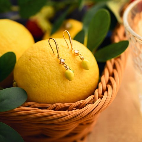 Selenichast Enamel Lemon Drop Earrings