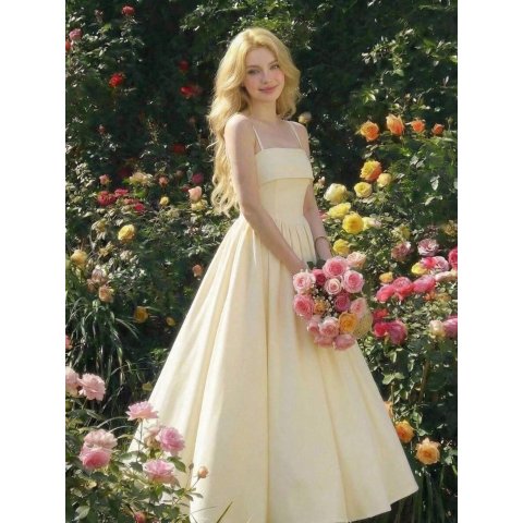 DAZY Spaghetti Strap Mid-Length Dress
