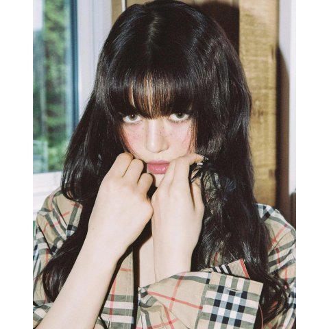 Burberry ladies vintage check stretch cotton button-down collar shirt