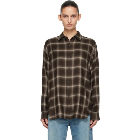 ssstein Brown Check Oversized LS Shirt