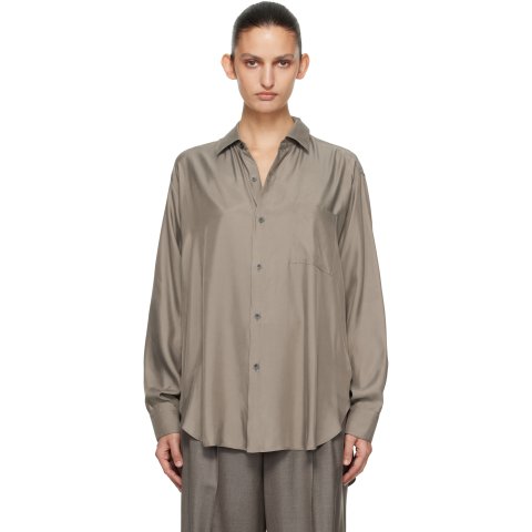ssstein Taupe Cupro Twill LS Shirt