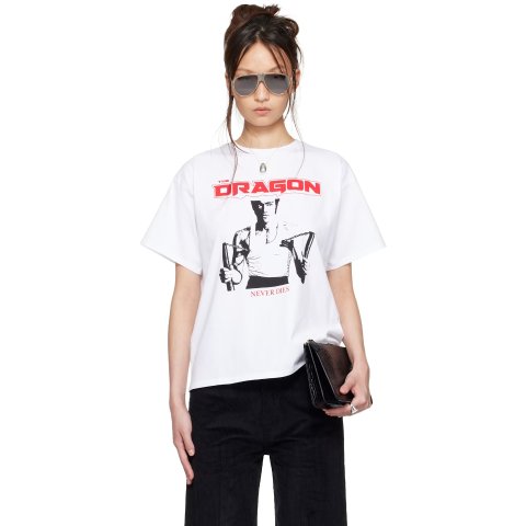 LU'U DAN Bruce Lee White Athletic T-shirt