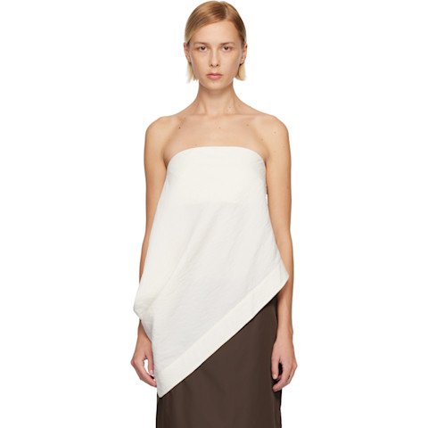 ST. AGNI Cloud Asymm Drape Top Off-White