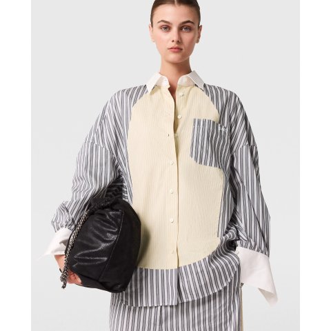 Stella McCartney Gray White Stripe Oversized Shirt
