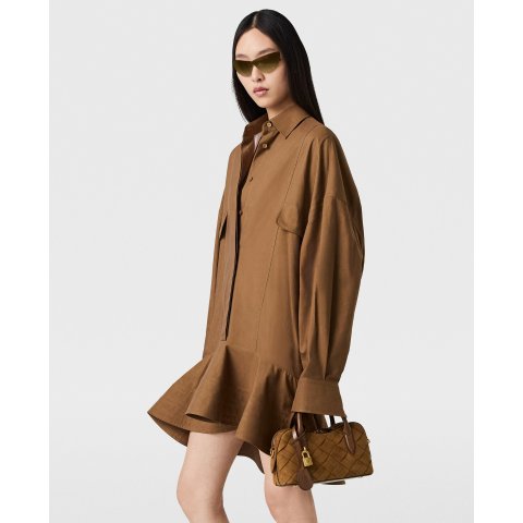 Stella McCartney Women Cotton Shirt Dress Pecan
