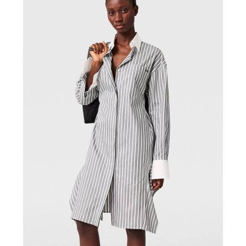 Stella McCartney Long-Sleeve Pinstripe Shirt Dress