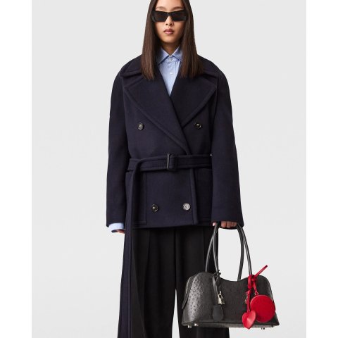 Stella McCartney Women's Tie-Belt Cropped Peacoat