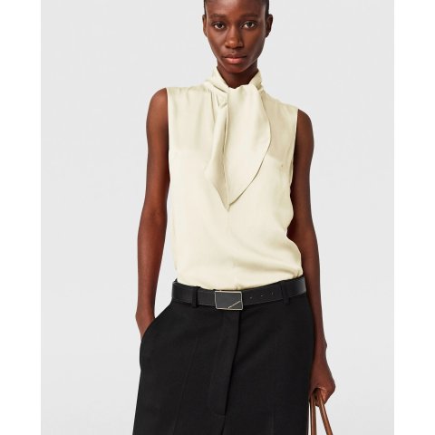 Stella McCartney Satin Tie-Neck Sleeveless Top