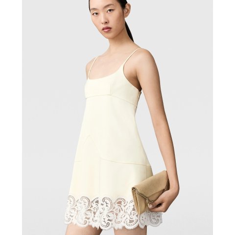 Stella McCartney Satin Mini Dress with Lace Trim