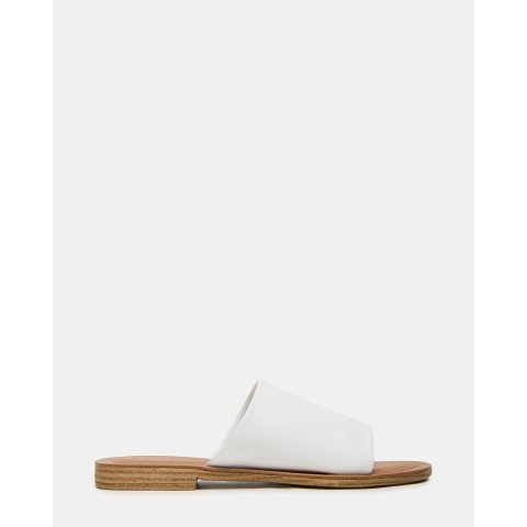 Steve Madden KIPP White Leather Women's Slide Sandal