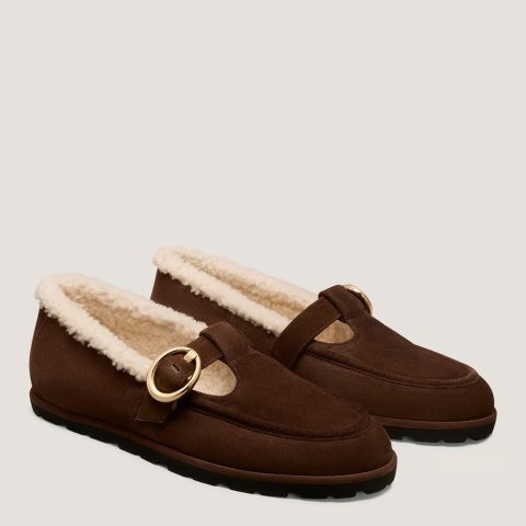 Stuart Weitzman Dakota Shearling Mary Jane Flat