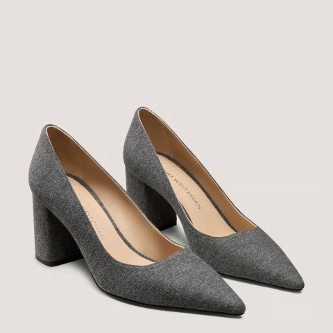 Stuart Weitzman Power Block-Heel Pump 75mm