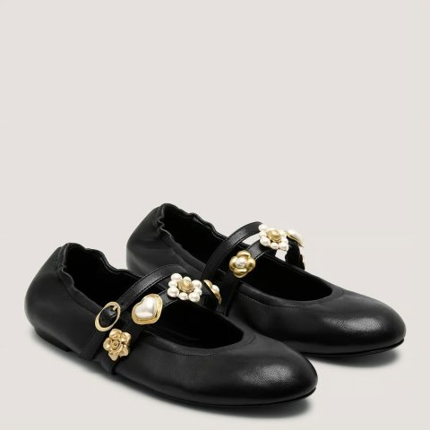Stuart Weitzman Socharming Mary Jane Black Flats