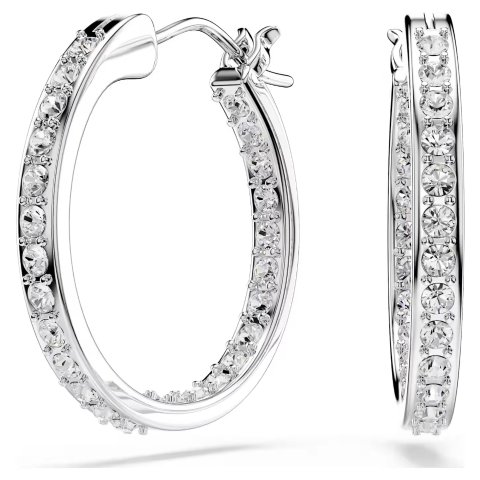 Swarovski Sommerset Hoop Earrings White Rhodium Plated