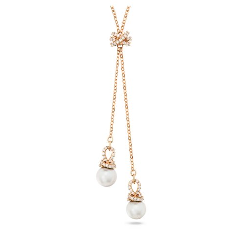 Swarovski Y Pendant White Rose Gold-Tone