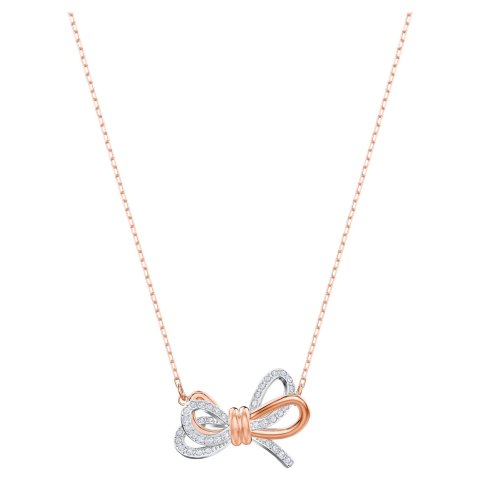 Swarovski Lifelong Bow Pendant, White, Mixed plating by SWAROVSKI
