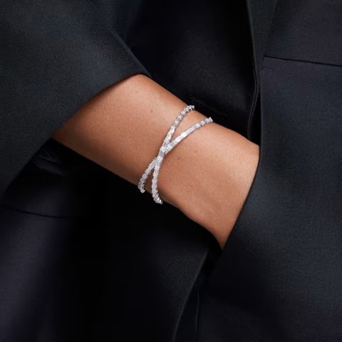 Swarovski Hyperbola Infinity Cuff White Rhodium Plated
