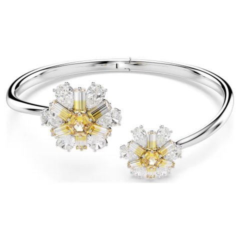 Swarovski Idyllia Flower Bangle Yellow Rhodium Plated