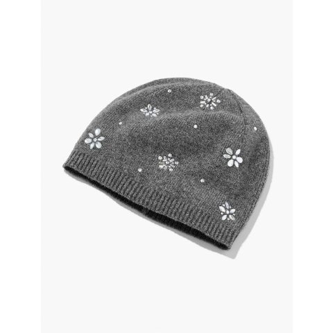 Snowflake Soft Knit Beanie Embellished