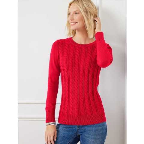 Hemp Cable Knit Crewneck Sweater