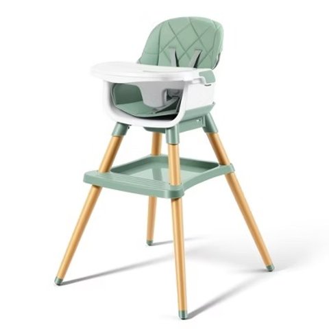 TODECARE 7-in-1 Wooden High Chair Green