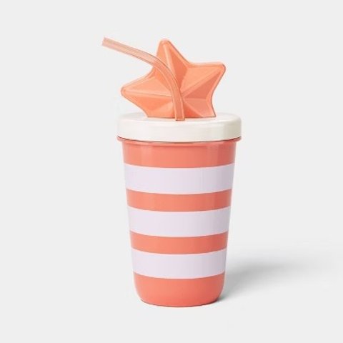 Sun Squad Striped Star Straw Tumbler 16oz Pink