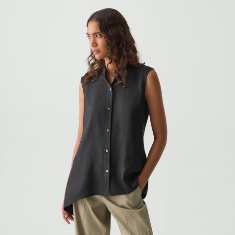 Theory Linen-Viscose Sleeveless Shirt