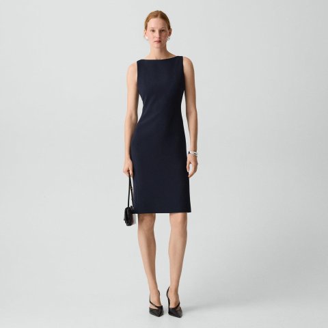 Theory Flared Dress Admiral Crepe