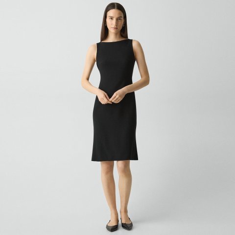 Theory Flared Dress Black