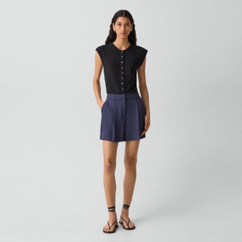 Theory Women's Shorts Washed Twill