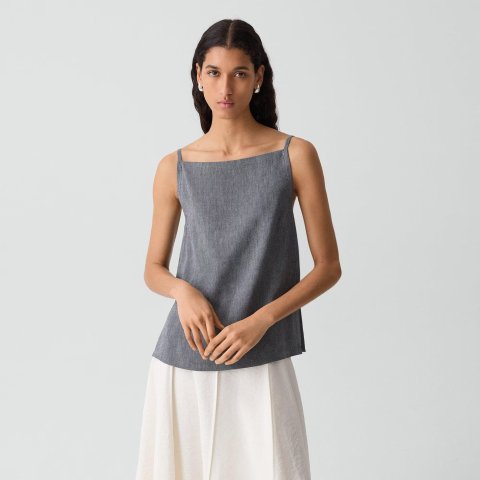 Theory Fluid Linen Apron Top
