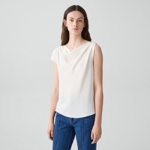 Theory Silk Georgette Sleeveless Blouse
