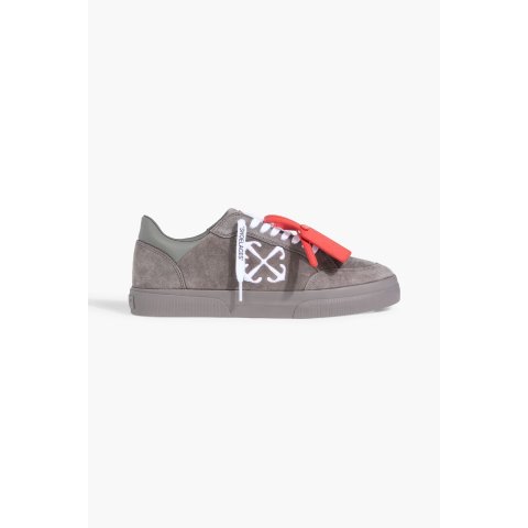 Off-White New Vulcanized Embroidered Suede Sneakers