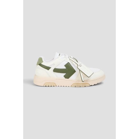 Off-White Out of Office Mesh and Leather Sneakers