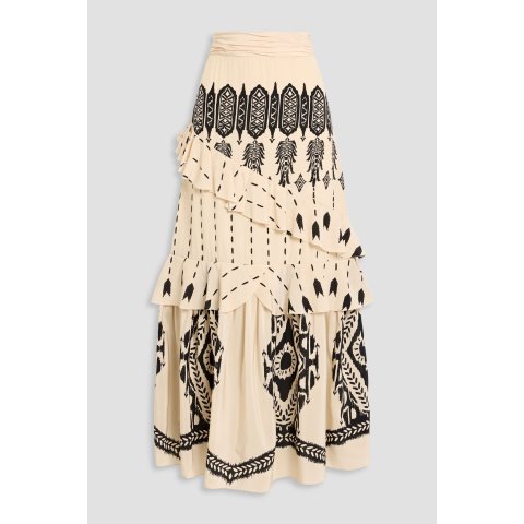 Walnut Canyon Printed Silk Maxi Skirt