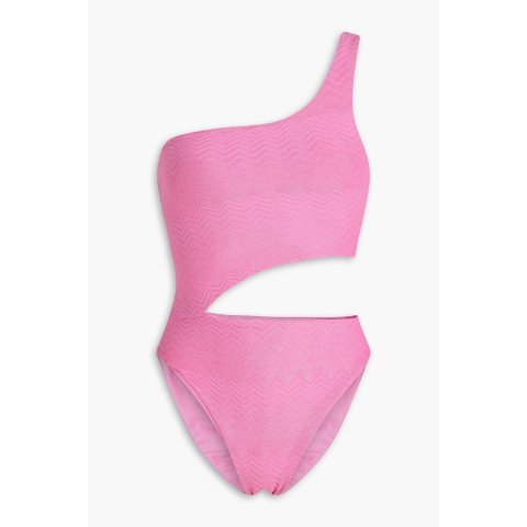 Melissa Odabash Nassau Metallic One-Shoulder Swimsuit