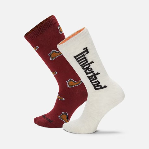 Timberland All Over Print Crew Sock 2-Pack
