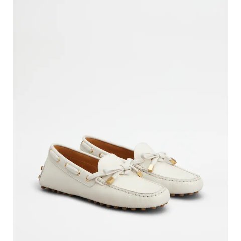 Tod's Tods XXW22L0KB00N6M41MB015 Women's White Leather Loafers