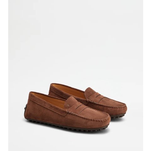Tod's Tods City Gommino Loafers XXW10L00010 Brown Suede