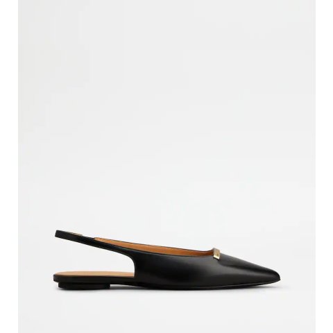 Tod's Tods XXW10K0JL80BSS41MB999 Women's Black Leather Ballerinas