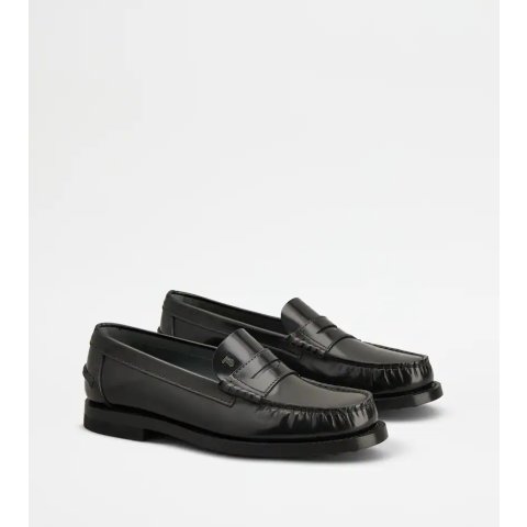 Tod's Tods XXW34L0IO10AKT36 Women’s Black Leather Loafers